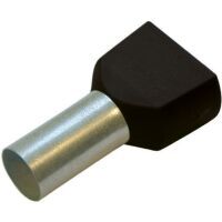 Multipack 100 Stück Haupa Twin-Aderendhülse 1,5 mm² / L 12 mm schwarz