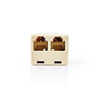 Nedis Telekommunikations-Splitter / RJ11 Buchse / 2x RJ11 (4/6) Buchse / ABS / Elfenbein / Box