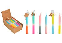 Stabkerze "DipDye" 6-fach sortiert - 24 Stück