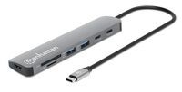 MANHATTAN USB-C PD 4K Dockingstation USB C-Stecker auf HDMI 4K60Hz 2x USB-A USB-C 5 Gbit/s USB-C PD 