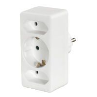 HAMA STECKD-ADAPT 1XSCH/ 2XEURO  WS (STECKDOSENADAPTER)