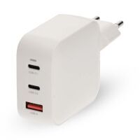 Nedis Netzladegerät / 100 W / GaN / PD3.0 / Schnellladefunktion / 2.5 / 3.0 / 5.0 A / Anzahl der Ausgänge: 3 / USB-A / 2x USB-C™ / Automatische Spannungswahl / Weiss
