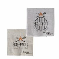Boltze Home Servietten "BBQ" 20er Pack 2-fach sortiert - 36 Stück