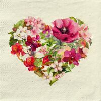 Multipack FASANA Lunch Serviette flower love - 12 Stück