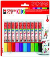 Marabuwerke Porcelain & Glas KIDS blister assortment MEGA FUN - 10 x 1-3 mm - Black,Blue,Green,Orange,Red,Violet,Yellow - Multicolor - 10 colours - 1 mm - 3 mm - 160 °C