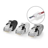 Nedis RJ45-Stecker / RJ45 Pass Through / Festes/verseiltes FTP CAT7 / Gerade / Vergoldet / 10 Stück / Polycarbonate / Grau / Schwarz / Weiss / Box