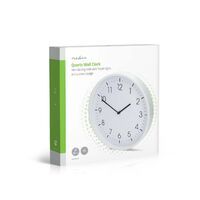 Nedis Wanduhr / Durchmesser: 300 mm / Kunststoff / Leise Bewegung / Weiss