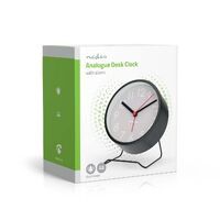 Nedis Analoger Schreibtisch Wecker / Snooze-Funktion / leises Uhrwerk / Schwarz