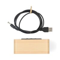 Nedis Digital-Schreibtisch-Wecker / LED / Backlight / Snooze-Funktion / Datumsanzeige / Raumtemperatut / Holz