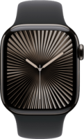 Apple Watch Series 10 GPS + Cellular, Titan schiefer, 46mm mit Sportarmband, schwarz - M/L>