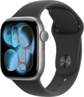 Apple Watch 11 42mm GPS Alu M/L Sportarmband space grau/schwarz Smartwatches ohne SIM