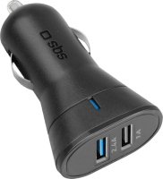 SBS KFZ-Ladegerät 12W 2x USB-A 2,4A schwarz