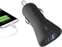 SBS Battery charger for car - Type-C – USB from 3,100 mAh - Auto - Cigar lighter - 5 V - Black