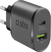 SBS PD-Reiselader 1x USB+ Typ C 25W schwarz