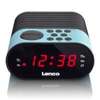 Lenco CR-07 - Clock - FM,PLL - LED - Black - Blue - 3 V - AC - Battery
