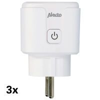 Alecto Smart Wi-Fi-Stecker mit Energiemonitor 16A 3680W 3er-Pack Weiß