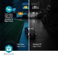 Nedis SmartLife Außenkamera / Spotlight / 3MP Full HD 1296p / IP65 / Cloud Storage (optional) / microSD (not enthalten) / Onvif / 5 V DC / mit Bewegungssensor / Nachtsicht / Weiss