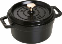 Staub La Cocotte 20cm rund, schwarz, Gusseisen Auflaufformen + Bräter