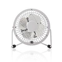 Nedis Multipack Tischventilator / Stromversorgung über USB / Durchmesser: 100 mm / 3 W / 1 Geschindigkeitsstufe / Weiss - 5 Stück
