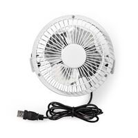Nedis Multipack Tischventilator / Stromversorgung über USB / Durchmesser: 100 mm / 3 W / 1 Geschindigkeitsstufe / Weiss - 5 Stück