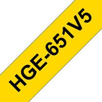 Schriftbandkassette Brother 24mmx8m gelb/schwarz (5er) (HGE651V5)