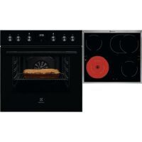 Electrolux HEISSLUFTHERD + KOCHFELD (KEFGH40BK+LRD6406XK)