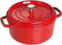 Staub La Cocotte 26cm rund, Kirsch-rot, Gusseisen Auflaufformen + Bräter