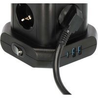 Brennenstuhl Powerstrip Tower mit 8 Powerstrips in 45°-Konfiguration (2x USB A & 1x USB C Power Delivery, mit 2m Kabel, zweipoliger Schalter)