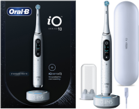 Oral-B iO 10 iO10 Elektrische Zahnbürste/Electric Toothbrush mit iOSense, Magnet-Technologie, 7 Putzmodi für Zahnpflege, 3D-Analyse, Farbdisplay & Lade-Reiseetui, Designed by Braun, stardust white