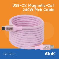 Club 3D Club3D Lifestyle USB-C Magnetisches Kabel 240W 2m rosa St/St (CAC-3031)