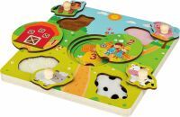 VEDES Großhandel GmbH - Ware SpielMaus Holz Fühlpuzzle Farmtiere, 6-teilig