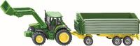 SIKU 1843 John Deere mit Frontlader und Anhänger