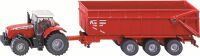 SIKU 1844 Massey Ferguson Traktor mit Anhänger