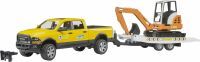 bruder 02546 RAM 2500 Power Wagon Rental Service+Anhänger+Minibagger