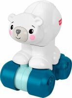 Mattel Fisher-Price Eisbär zum Hinterherkrabbeln, Aktivitätskrabbelspielzeug für Babys mit sensorisc