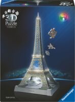Ravensburger 3D Puzzle Iconics: 12008024 Eiffelturm - mit Licht - Das Wahrzeichen von Paris als deta
