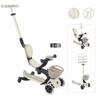 Globber Deutschland GmbH GLOBBER GO-UP BABY 360 LIGHTS taupe, mit Leuchtrollen und Leuchtmodul
