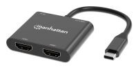 MANHATTAN USB-C PD auf Dual-HDMI-Monitor-Adapter 4K 60Hz (154321)
