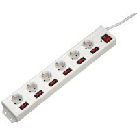 Hama Steckdosenleiste 6-fach einzeln schaltbar, weiß   223159 Multistecker