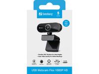 SANDBERG USB Webcam Flex 1080P HD - 2 MP - 1920 x 1080 pixels - Full HD - 30 fps - USB - Black