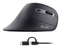 Equip Ergonomische Maus USB-A/-C Stker 1.80m Rechts  schwarz (245119)