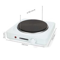 MELISSA Elektrische Heizplatte / 1500 W / Ø 18,5 cm / 6 Heizstufen / Rutschfeste Füße / Weiß