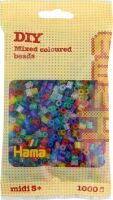 Malte Haaning Plastic A/S Hama® Bügelperlen Midi - Transparent Glitter Mix 1000 Perlen.