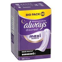 Multipack 2x Always Discreet Inkontinenz-Einlagen Maxi Nacht Für Frauen, Saugstärke 8, 20 Stück