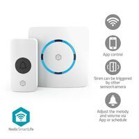 Nedis SmartLife Gong / RF, Frequenz 433 Mhz / Wi-Fi / Netzstromversorgung / 60 Melodien / 100 - 240 V AC / Verstellbares Volumen / Weiss