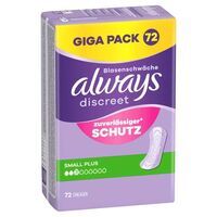 Always Discreet Inkontinenz Small Plus Gigapack 72 Stück