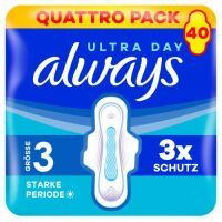 always Ultra Binde - Größe 3 - Long Plus mit Flügeln Quattropack 40 Stück