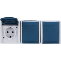 Busch-Jaeger AP 3FACH STECKDOSE GR/BL-GRÜN (2300/3 EW-53)
