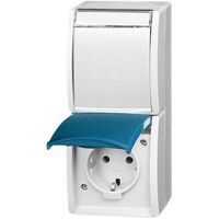 BUSCH JAEGER 20-02 EWN-53 - CEE 7/4 - 2P+E - Blue,White - IP44 - 250 V - 16 A