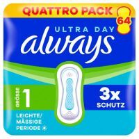 Always Multipack 4x 64 Stück Ultra Damenbinden Leichte / Mässige Periode (Größe 1) 
